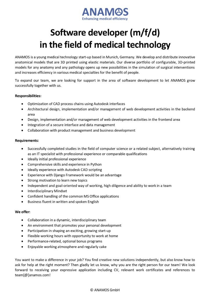 Become Software Developer at ANAMOS!